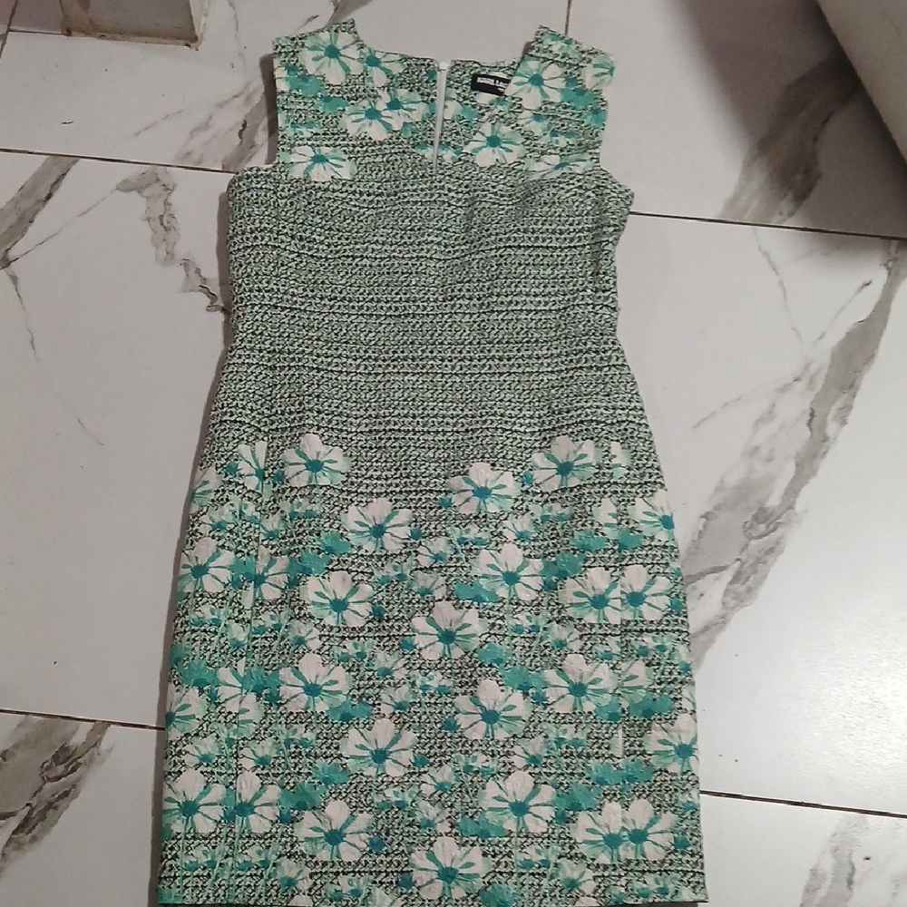 Karl Lagerfeld Green and White Floral Midi Dress